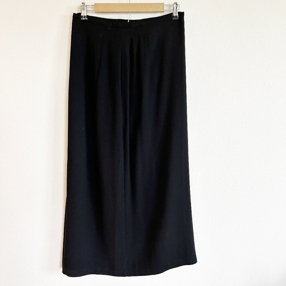 Vintage Niche Nilgun Derman Skirt Crepe Midi Black Lagenlook Artsy USA